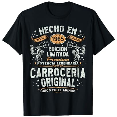 Hecho En 1965 - 60 Años Cumpleaños Moto biker Hombre Motero Camiseta