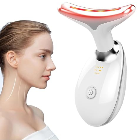 Face Massager,Portable Skin Tightening Beauty Toning Device,with 45 ± 5°C Heat and 3 Massage Modes,for Tightening & Neck Anti-Aging,Lifting and Tightening Sagging Skin(White),7 Color Beauty Device