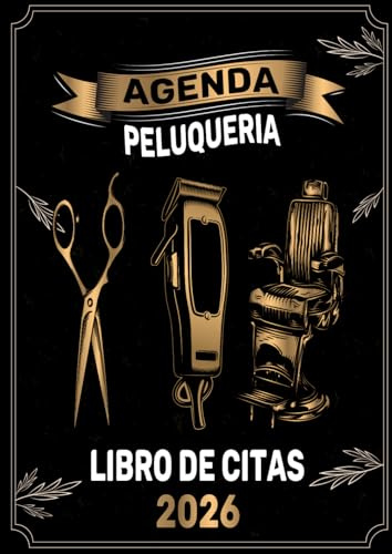 Agenda peluqueria 2026: 1 día por página con horarios 7:00 a 22:30 | intervalos de 30 minutos | 4 columnas | libro de citas para peluqueria | A4