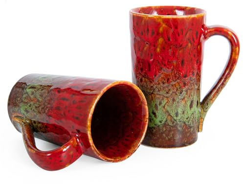 ARTKETTY 20 OZ Large Coffee Mugs, 2 PCS Coffee Cups Ceramic Tall Coffee Mugs with Handle, Unique Latte Tea Cup for Office and Home, Novelty Gifts for Men and Women