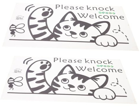 NUOBESTY 2pezzi Adesivi Murali Gattino Motivo Gatto Bussa Alla Porta Per Parete Soggiorno e Bagno Decorativi e Brillanti