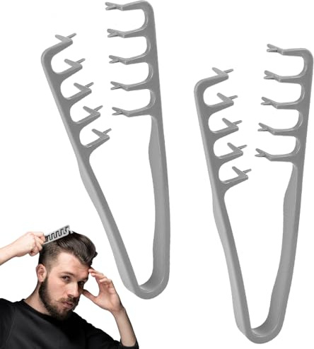 2 Pezzi Pettine Capelli per Texture, Pettine a Denti Larghi, Strumento Volumizzante per Radici, Uomini e Donne Accessorio per la Cura Del Parrucchiere, per Coprire le Cuciture