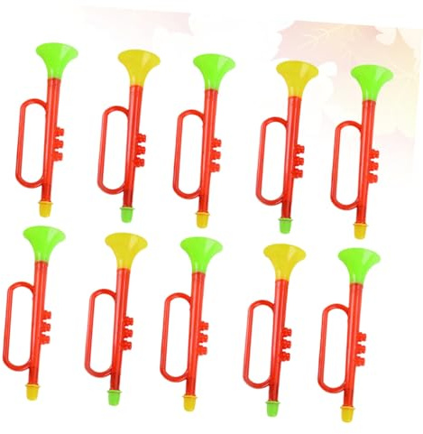 Mikinona 10 Piezas de Trompeta de Plástico, Juguetes de Trompeta de Vítores Colores Aleatorios, Herramientas de Animación y Juguetes Musicales Infantiles para Fiestas Color Color Aleatorio