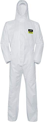 Uvex 5/6 Classic Chemikalien-Schutzanzug - Weißer Einweg-Overall - Partikeldicht L