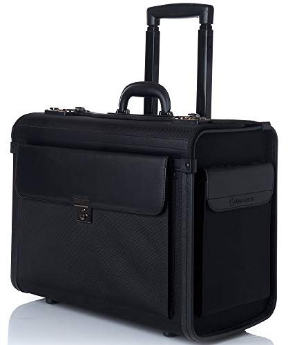 Alpine Swiss Rolling 17 Laptop Briefcase on Wheels Attache Lawyers Case Legal Size Black
