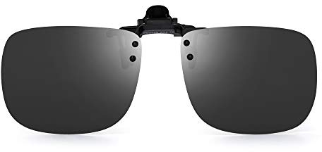 JM Polarizadas Clip en Gafas de Sol Sin Marco Flip up Lente Para Gafas Graduadas Gris