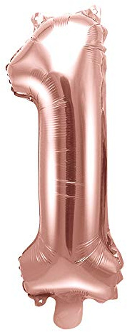Folienballon Zahl 1 in Roségold 35cm Luftballons Party Deko