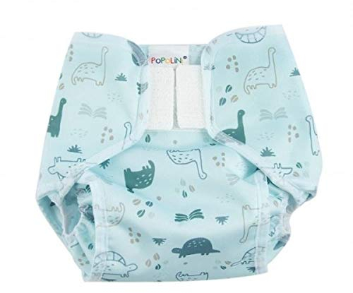 Popolini PopoWrap Dino atmungsaktive Windelüberhose, Klettverschluss mit Auslaufschutz (S (3-6 kg), 1 stück)