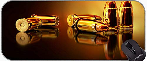 YENDOSTEEN Pad Mouse da gioco con bordi cuciti, arma da guerra arma pistola munizioni metallo antiscivolo Base di gomma antiscivolo Mousepad