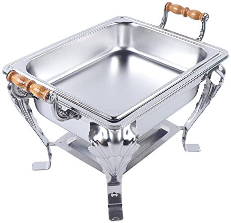 Chafing Dish Set Warming Container Food Warmer Heat Container Stainless Steel Food Warmer Heat Container Rechaud Chafing Dishes, Food Warmer for Catering, Buffet and Party