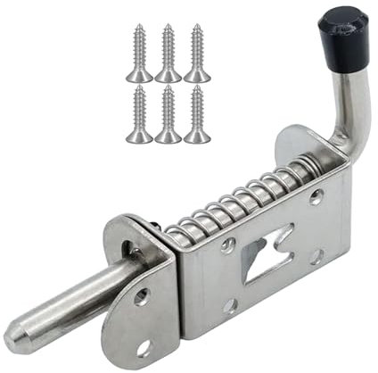 Pacienjo Goupilles à Ressort,Loquet à Boulon en Acier Inoxydable - Serrure de Porte coulissante Robuste avec loquet à Ressort, loquet à Ressort pour Portes, coffres, intérieur et extérieur