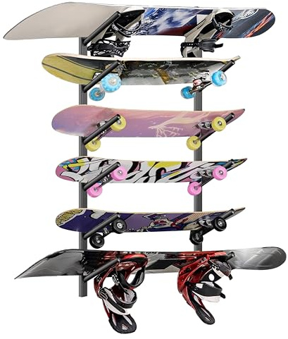 Kafilc Skateboard väggfäste skidväggfäste snowboard vägghållare wakeboard väggfäste longboard hållare vägg skidhållare för skateboard, snowboard, skoter, skida, wakeboard, longboard
