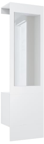 Vladon Carlton Neo Wardrobe, Wall Coat Rack with Hall Panel, Mirror, Clothes Rail & Wall Cabinet, white matt (52 x 193 x 35 cm)