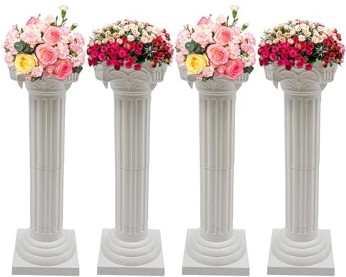 Pilares de columna romana para boda, juego de 4, elegante decoración de eventos para fiestas, macetas, decoración de pedestal