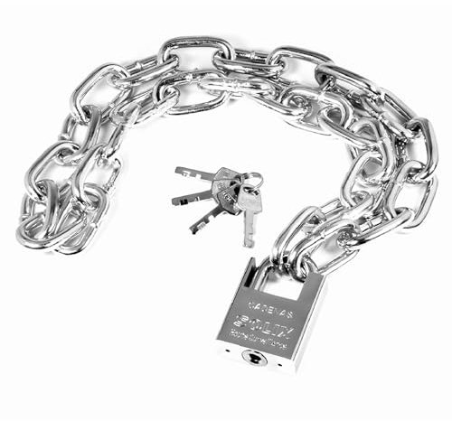 Heavy Duty Motorbike Chain Lock – 6mm x 80cm Galvanized Steel Chain Links, High Security with Padlock – Anti-Theft Lock for Bicycle, Motorcycle, Electric Vehicle, Front Door, Scooter Outside Use