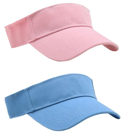 Gkhlg Pack of 2 Sun Hat Kids Breathable Adjustable Velcro Unisex Running Visor for Ages 4-10 Baseball Cap for Outdoor Activities Travel Leisure