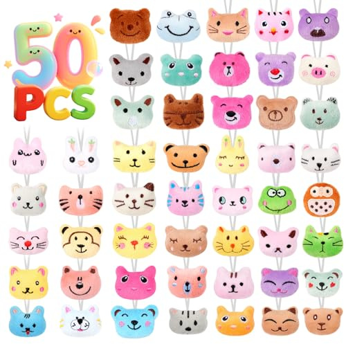 50pcs Mini Peluches Llavero Juguetes Peluche Animales para Premios de Máquinas de Garras, Relleno Piñata, Regalos para Fiestas Infantiles, Bolsas de Regalo, Regalos de Pascua, Navidad y Cumpleaños