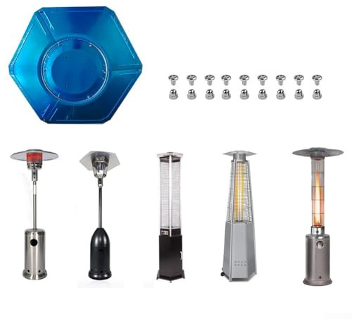 MeevrgR Riflettore di calore esagonale in alluminio da 86 cm per riscaldatori a gas per terrazza adatto per riscaldatori rotondi e a ombrello