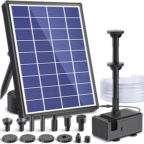 POPOSOAP Solar Pond Pump, 6.5W Solar Water Fountain Bird Bath Water Feature