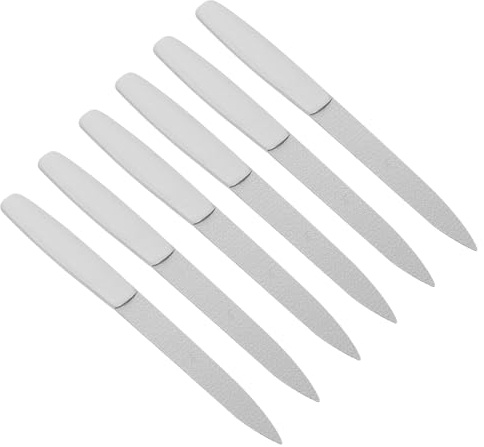 Veemoon Set di 6 Strumenti per Unghie in Acciaio Inossidabile Manico Ergonomico, Doppia Superficie per Modellare e Levigare, per Manicure Professionale e Cura delle Unghie