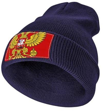 LODMLOER Berretto da Uomo e Donna Bandiera della Federazione Russa Berretto Beanie Termica Cappello Adulto Inverno Cappelli Berretti Morbido con Morbida per Sci, Bici, Moto Blu Navy
