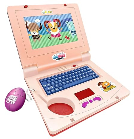 Kaeltsyn Juguete Interactivo para computadora portátil para niños con luz y música para Aprendizaje temprano y Juego Educativo Máquina de Aprendizaje Juguete de Motor Educativo para niños pequeños