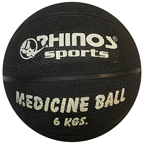 Rhinos Sports Médecine ball, ballon de gymnastique 6 kg | Noir