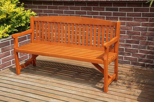 BIRCHTREE Outdoor Home 3 Seat Chair Garden Porch Bench Indoor Seater Wood Wooden Frame Patio Deck Park Yard Furniture WGB02 Natural