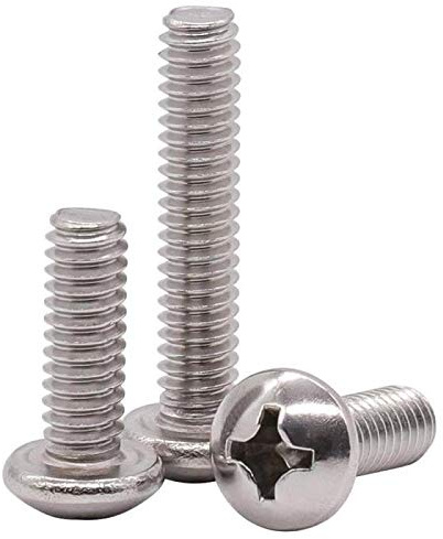 #10-24 x 3/4 Pan Head Machine Screw, Phillips Drive, 304 Stainless Steel 18-8, Bright Finish, Fully Machine Thread, 100 Pcs