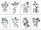LALELU-Prints Bilder Kinderzimmer Poster Babyzimmer Deko Mädchen Jungen Kinderbilder Set Kinderzimmerbilder (Indianer mint 8er Set)