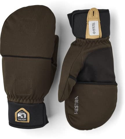 Hestra Herren Windstopper Pullover Mitt Handschuhe Schwarz/Braun/Grau 7