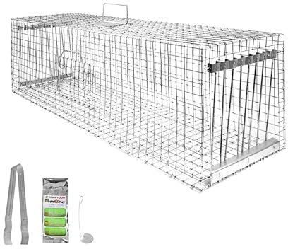 Petigi Animales Humane Trampa Jaula Captura Ratones Ratas Conejos Topos Martas Castores Tejones, Dimensiones/Modelo:Trampa para pájaros 4 (102 x 30 x 30 cm)