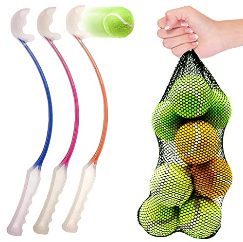 Petopedia 46cm Long Dog Ball Launcher for Dogs with 10 DOG BALLS Dog Toys Dog Ball Thrower Tennis Balls for Dogs Strong Grip Pick Up Throw