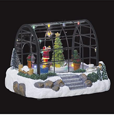 Feeric Lights et Christmas - Village de noël Serre du père noël animé 7 LED à Piles