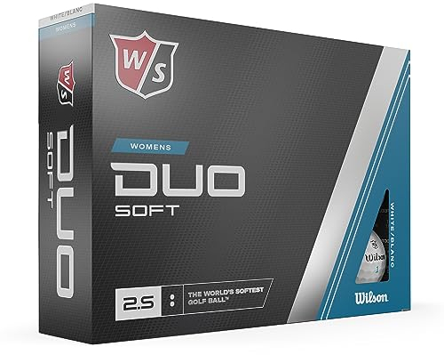 Wilson Staff Golfbälle, Duo Soft Women, Zweiteiliger Golfball für Damen, 12 Bälle, Weiß
