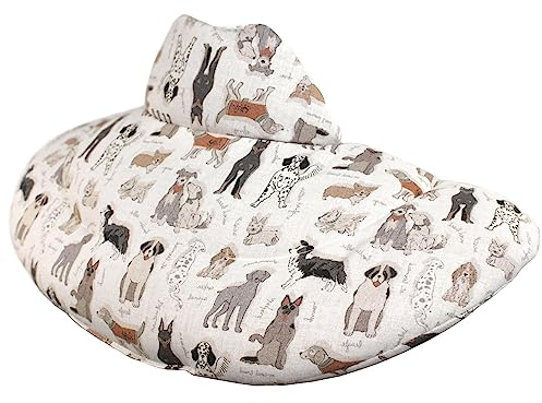 Saco cervical térmico con cuello. Algodón biológico Perros. Almohada térmica con semillas de colza. Cojín de nuca. Cojín de calor y frio con semillas