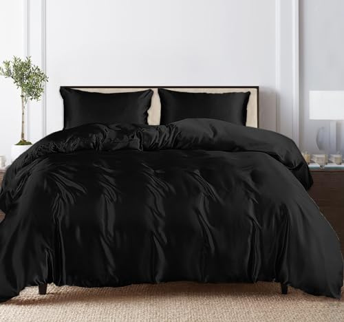 LINENWALAS Set completo da letto 4 pezzi in 100% Tencel Lyocell - 1 copripiumino, 1 lenzuolo con angoli elasticizzati e 2 federe, Set di copripiumino in lyocell di alta qualità con effetto di