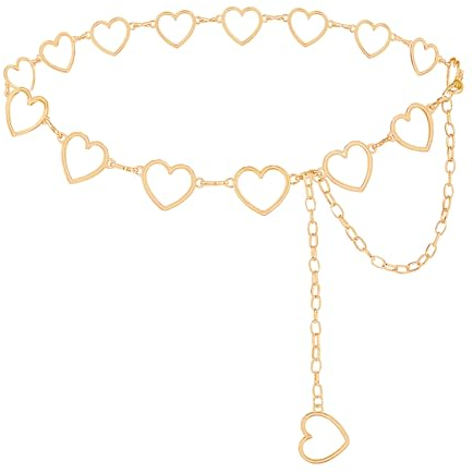 TIESOME Taillenkette Gürtel Damen aus Metall, verstellbare Taillenkettengürtel Körperkette Schmuck Bauchketten Metallgürtel Übergrößengürtel Körperschmuck Accessoires für Mädchen