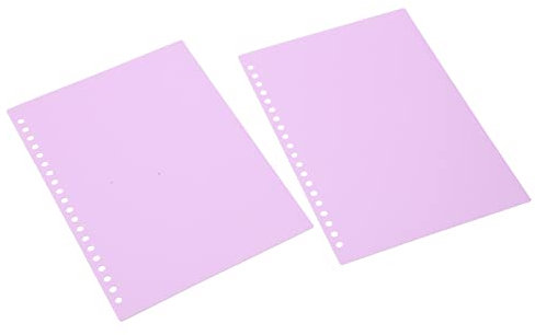 20 hojas A5 de 20 agujeros de plástico PP flexible, cubierta de encuadernación de hojas sueltas, desmontable y estuche de presentación, superficie esmerilada translúcida para almacenamiento (morado)