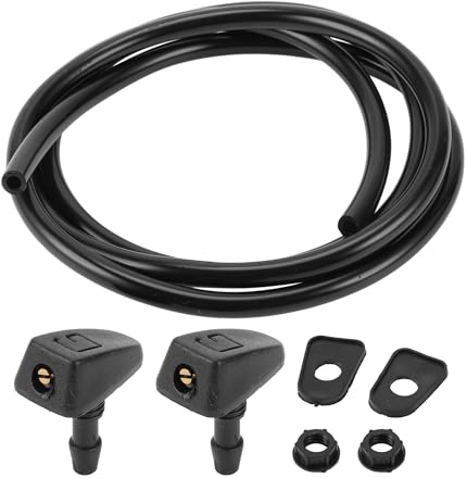 INFINAUTO Getto Lavavetri Anteriore per Parabrezza, Ugelli di Spruzzo per Tergicristalli con Guarnizione, Tubo Flessibile No.30655605 per Volvo C30 2008-2013 Nero
