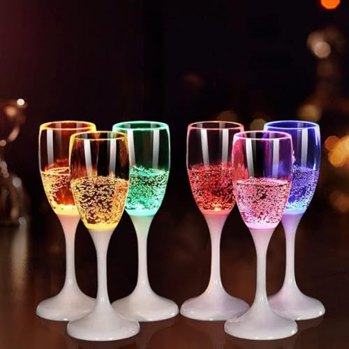 VABOO Ljusa champagneglas i 6 färger för heminredning till jul och bröllop
