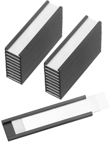 PATIKIL Etiquetas Magnéticas, 50.8 x 12.7 mm con Inserciones de Papel, 25 Pcs Soportes Magnéticos con Películas en Forma de C para Archivadores Metálicos, Estantes, Pizarras Blancas