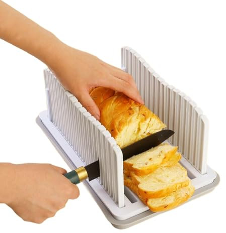 Generisch Tabla de cortar para sándwich plegable, ancho ajustable, guía de corte de pan con sándwich compacto plegable