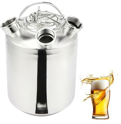 10L Bierleitung Reinigungsbehälter – 3-fach Reinigungsfass für Zapfanlagen – Kompatibel mit A-, S-, G-Kupplung – Edelstahlbehälter für gleichzeitige Reinigung von 3 Leitungen (A/S/G nicht enthalten)