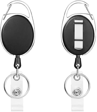 LAKPYN 2 Piezas Llavero Extensible Retractil,Para Porta Tarjetas Identificativas,Funda Tarjeta Identificación Portatarjetas Colgante