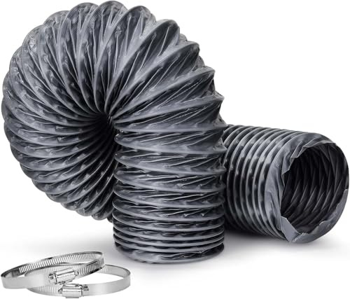6 Inch Duct, 6 Inch X 6FT Flexible Nylon Ducting – Wear-Resistant & Tear-Proof Venting Hose, Upgraded Fire-Resistant Hvac Ducting for HVAC, Greenhouse, Inline Duct Fan (Length 6.5FT)