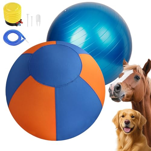 Songsier Balle de Troupeau 55 cm pour Chiens – Robuste & Étanche pour l’Extérieur – Grande Balle Interactive pour Pousser, Chasser et Rouler – Idéale pour Berger Australien, Border Collie & Cheval