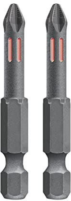 kwb 2 x Bits 50 mm PH 3 Torsion 122053 (TQ 60 Stahl, Torsionszone, ISO 1173 Antrieb C6.3)
