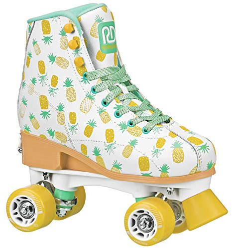 Roller Derby Candi Girl Lucy Adjustable Girls Roller Skates Indoor/Outdoor; Pineapple Medium (3-6)