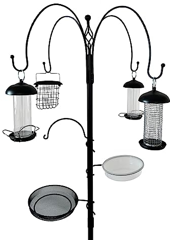 Oypla Wild Bird Decorative Feeding Station with 4 Feeders, Tray & Bath